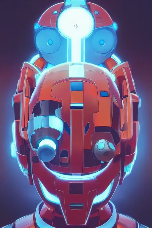 Image similar to metabots medabots medarotto medarot robot minimalist comics helmet mask neon cybereye, behance hd by jesper ejsing, by rhads, makoto shinkai and lois van baarle, ilya kuvshinov, rossdraws global illumination ray tracing hdr radiating a glowing aura