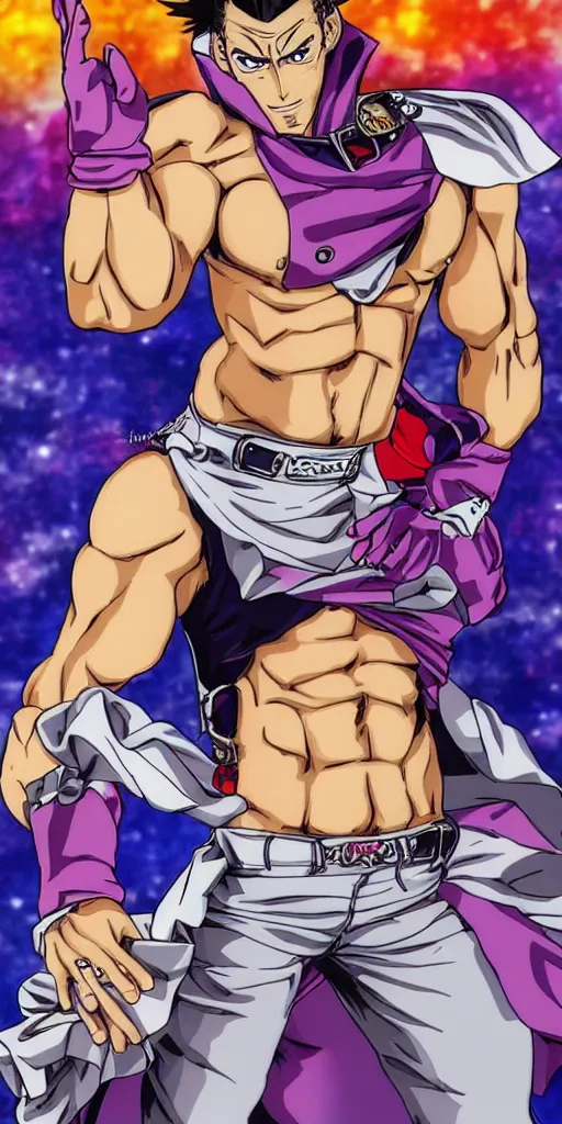 Image similar to Billy Herrington in JoJo's bizarre adventure anime style