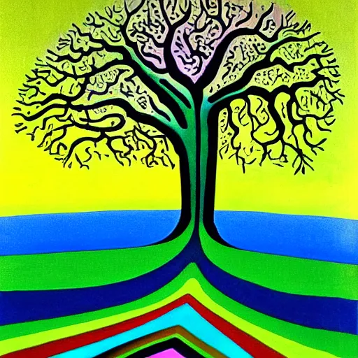 Prompt: a fluo tree by salvador dali