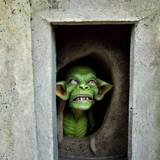 Image similar to goblin inside the wall, photo