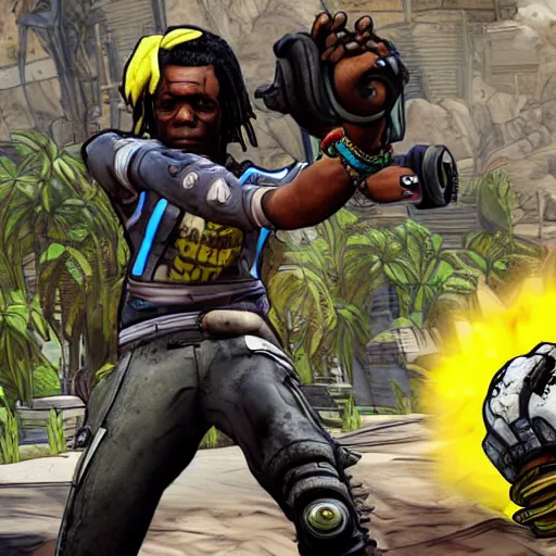 Image similar to Chief Keef in borderlands 2 very detailed 4K quality super realistic