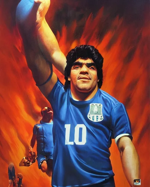 Prompt: studio light, portrait, diego armando maradona by mark brooks, by peter andrew jones!!!!!!!!, by roger dean, hd, hyper detailed, 4 k