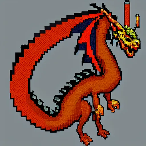 Prompt: dragon, detailed, pixel art