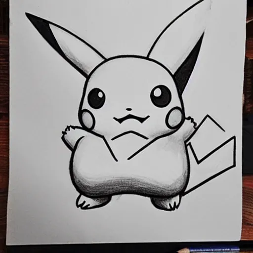 Image similar to how to draw pikachu step by step instructions, pencil sketch