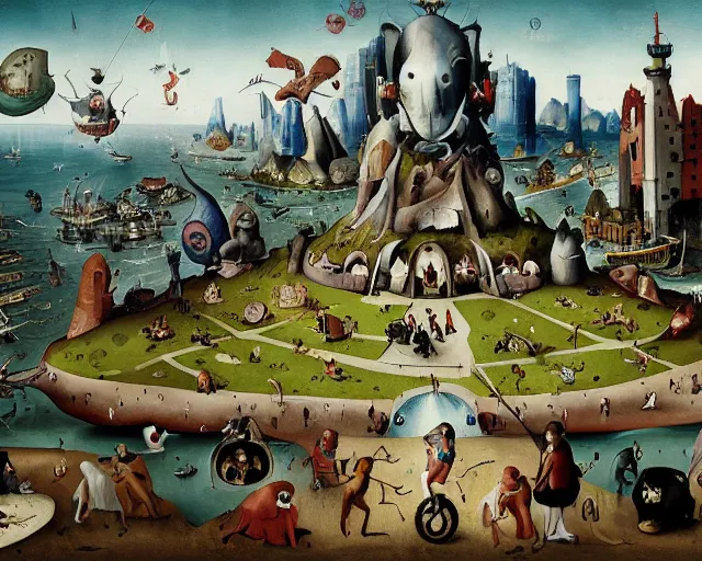 Image similar to hieronymus bosch concept art of the gta v