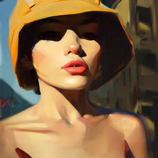 Prompt: Greg Manchess portrait painting of a cat girl, medium shot, asymmetrical, profile picture, Organic Painting, sunny day, Matte Painting, bold shapes, hard edges, street art, trending on artstation, by Huang Guangjian and Gil Elvgren and Sachin Teng