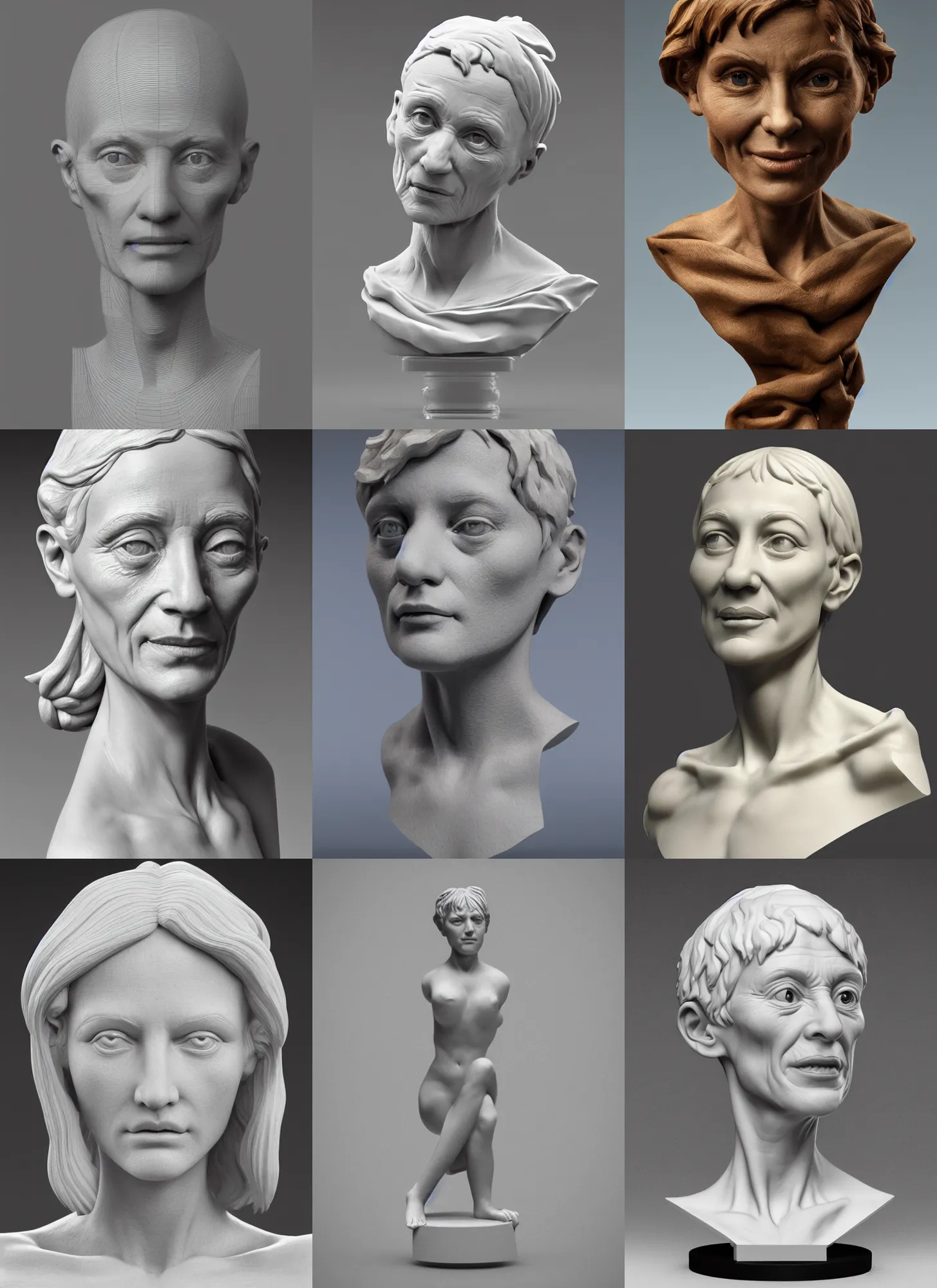 Prompt: 3D resin miniature sculpture by Michelangelo and Pablo Picasso, white woman, prefect symmetrical face, academic art, realistic, 8K, Introduction factory photo, Product Introduction Photo, Hyperrealism. Subsurface scattering, raytracing, Octane Render, Zbrush, simple background