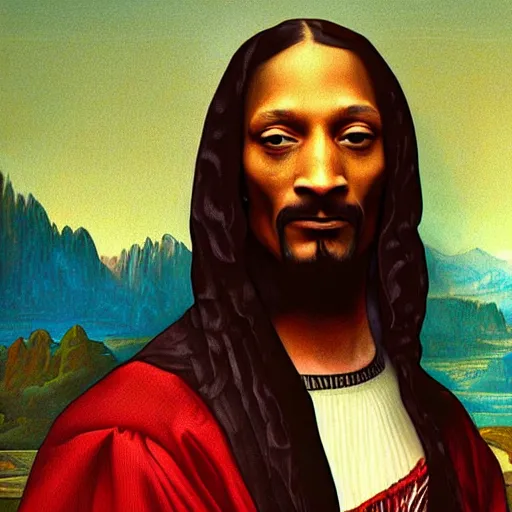 Prompt: snoop dogg as the mona lisa