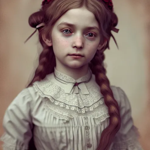 Image similar to photo of cute young victorian girl, ultra realistic, intricate details, highly detailed, photorealistic, octane render, 8 k,