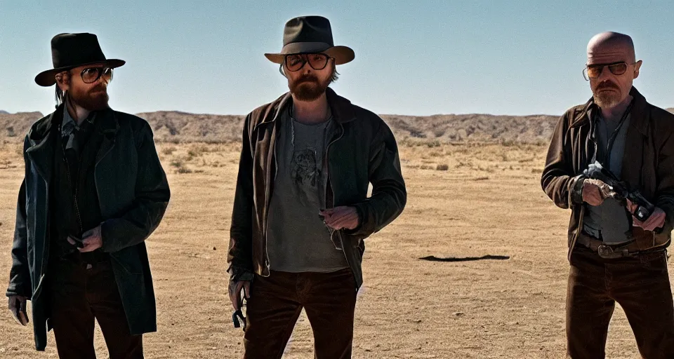 Image similar to film still of jared leto as heisenberg in breaking bad, 4 k