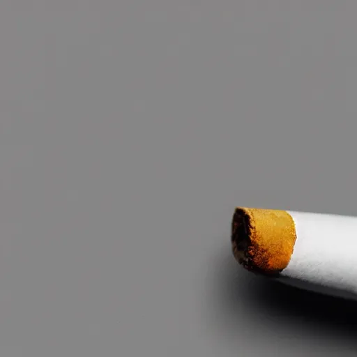 Image similar to Close-up of only realistic hand holding cigarette with smoke, hyper realism, white background, 4K