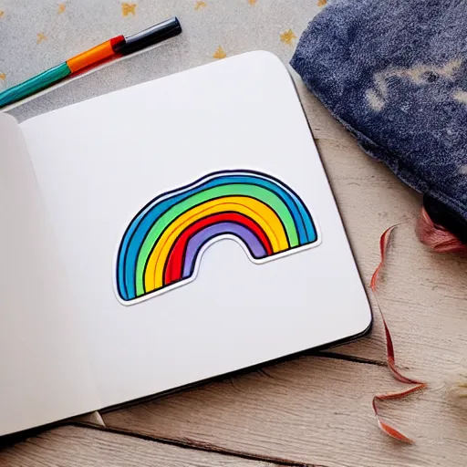 Image similar to cute rainbow cat sticker