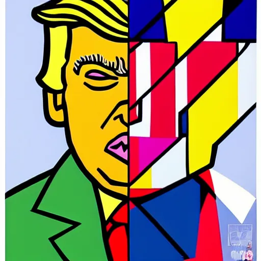 Image similar to donald trump! portrait by romero britto!