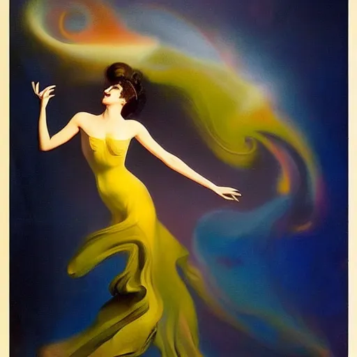 Image similar to Sculpture. paralyzed by the indescribable beauty of the cosmos. by Rolf Armstrong spirited, lively