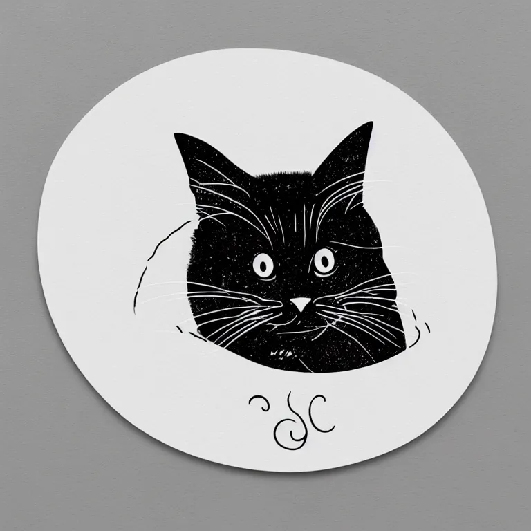 Image similar to a curled up cat illustration, sticker, trending on art station, minimal, sharp, satisfying, 8 k