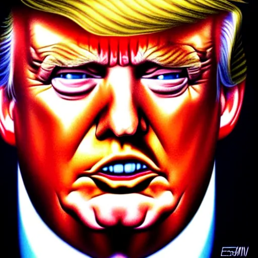 Image similar to portrait of donald trump in the style jason edmiston