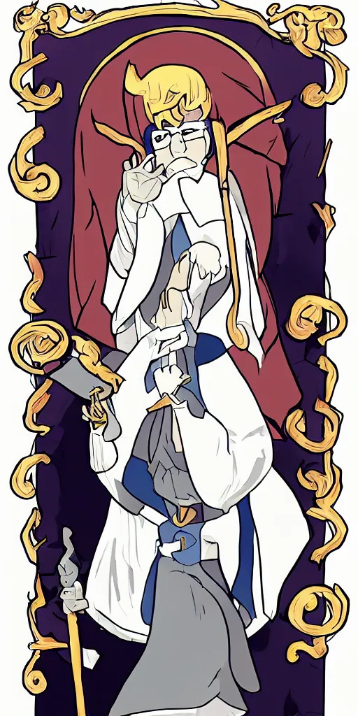 Prompt: the pope drawn by studio trigger, in the style of Little Witch Academia