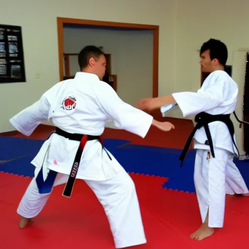 Image similar to taekwondo with raekwon at dojo rendered by pedro conti