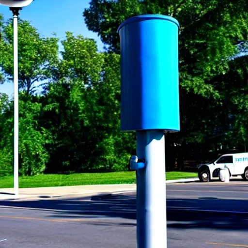 Image similar to blue truck stuck on a street light pole