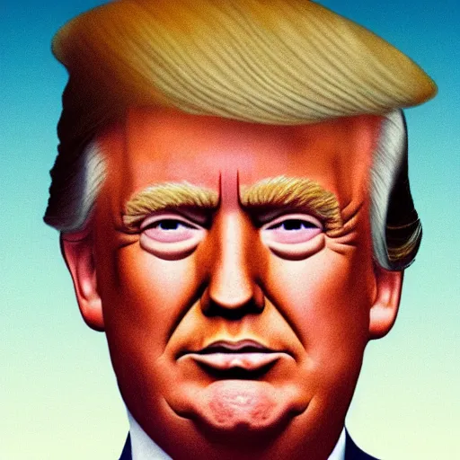 Prompt: a portrait of donald trump with highly detailed hair. for the cover of his autobiography.