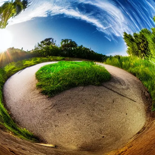 Image similar to fisheye photo of a lion, taken by Canon, photorealistic, mirrorless