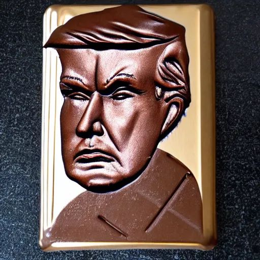 Image similar to dark chocolate trump relief portrait