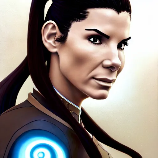 Prompt: Portrait of Sandra Bullock as Katara, hair loops, hair loopies, Inuit, Avatar the Last Airbender, Legend of Korra, beautiful, 4k oil on linen by wlop, artgerm, andrei riabovitchev, nuri iyem, james gurney, james jean, highly detailed, soft lighting 8k resolution, intricate, elegant, highly detailed, digital painting, artstation, concept art, smooth, sharp focus, illustration, art by artgerm and Ruan Jia and Rembrandt and greg rutkowski and alphonse mucha and andrei riabovitchev and craig mullins