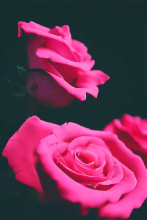 Photo of A pink rose set ablaze, Cinestill 800t. | Stable Diffusion ...