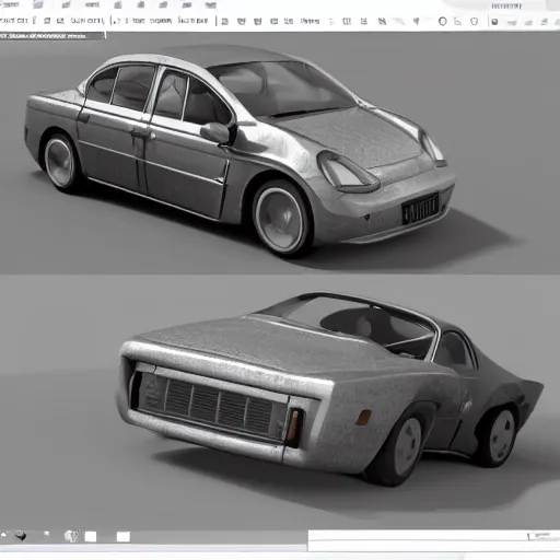 Prompt: normal map of car, blender, maya