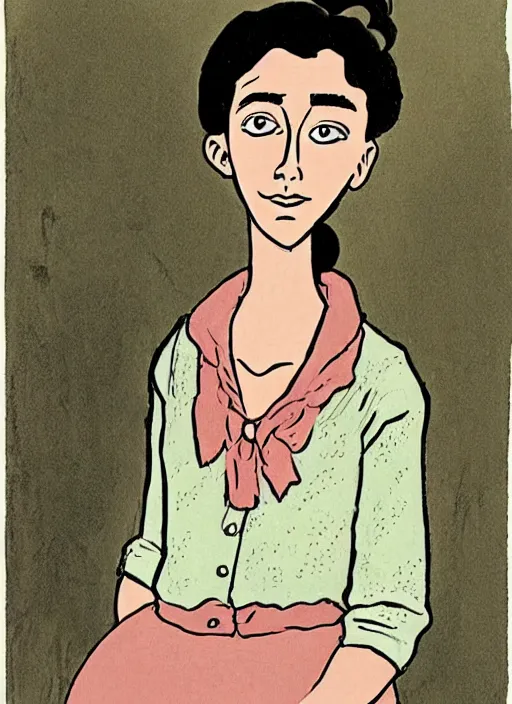 Image similar to a portrait of a pretty young lady by alison bechdel