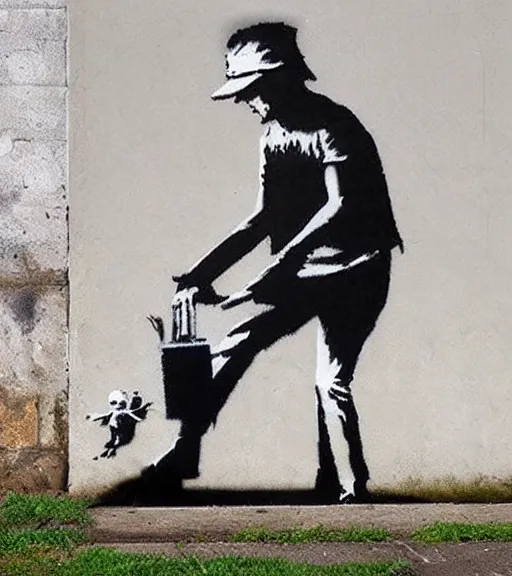 Image similar to new art from banksy