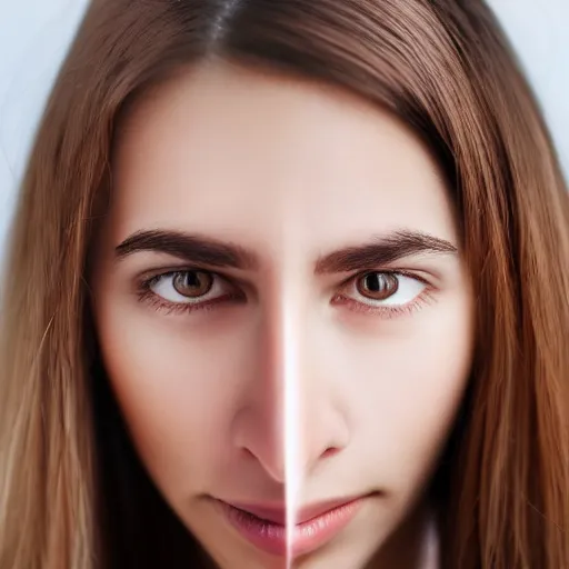 Image similar to young woman face with long 1 8 inch nose