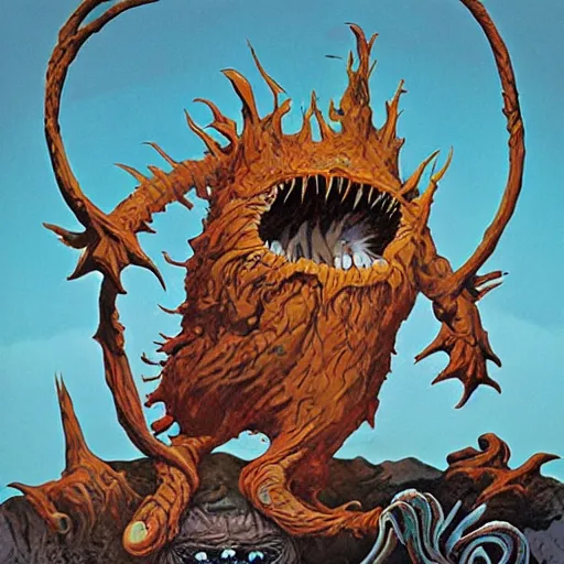 Image similar to roger dean art of the thing ( 1 9 8 2 )