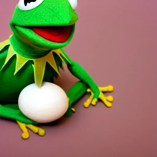 Prompt: a photo of kermit the frog