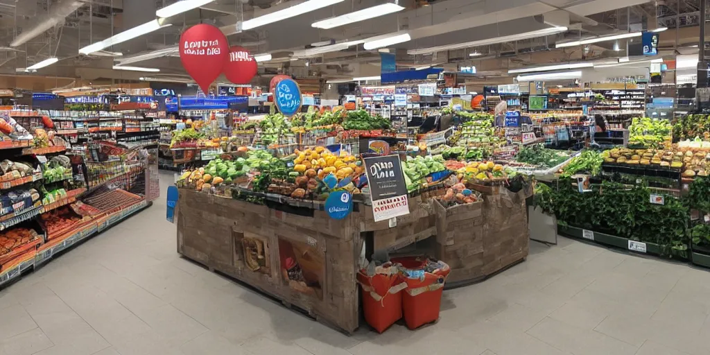 Image similar to mars rover inside albert heijn super market