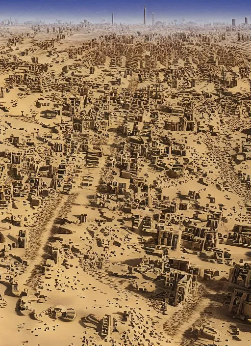 Image similar to beautiful photograph of the terraformed negev desert city. very detailed street scene. judean culture.