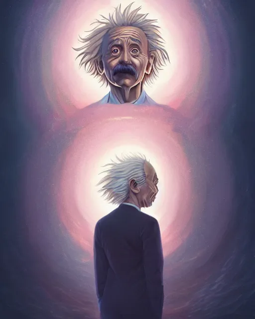 Prompt: einstein portrait, junji ito, kentaro miura, underwater aura, gilding, leiji matsumoto, sylvain sarrailh, stylized, artstation