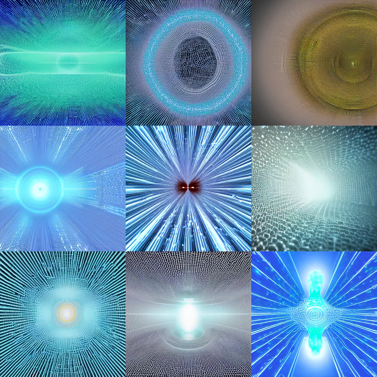 Prompt: omnidirectional light field quantum foam condensation, organic, quantum wavetracing, webgl render, generative art, trending on artstation