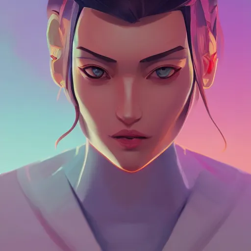 Image similar to face icon stylized minimalist megan man x, loftis, cory behance hd by jesper ejsing, by rhads, makoto shinkai and lois van baarle, ilya kuvshinov, rossdraws global illumination