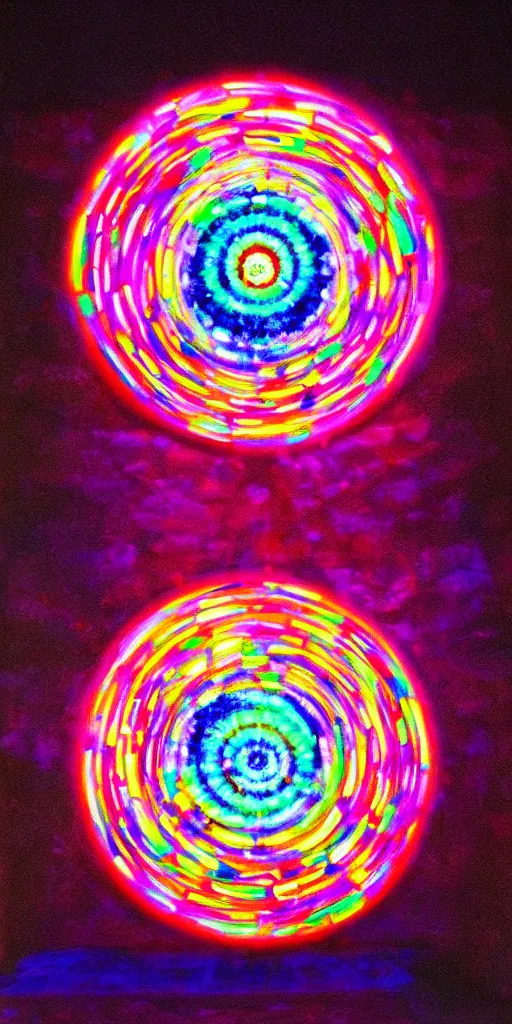 Image similar to a beautiful painting of a stargate by takashi murakami 8 k particulate neon light film grain