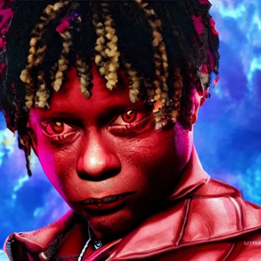 Image similar to trippie redd, as a character in tekken