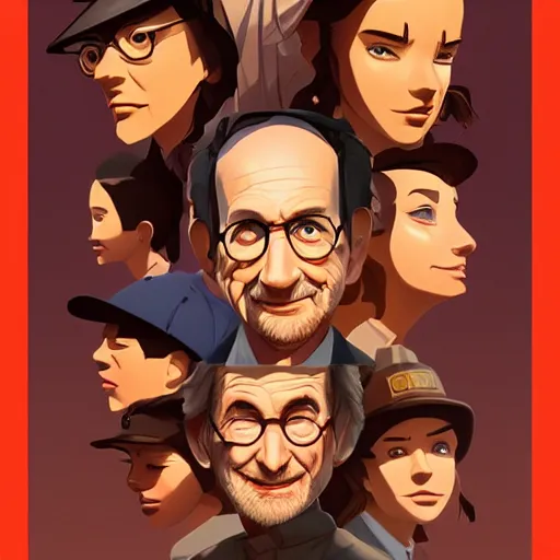 Image similar to face icon stylized minimalist steven spielberg, loftis, cory behance hd by jesper ejsing, by rhads, makoto shinkai and lois van baarle, ilya kuvshinov, rossdraws global illumination