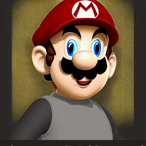 Prompt: mario in the style of hr giger