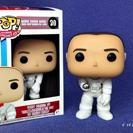 Prompt: A funko pop of a cute astronaut