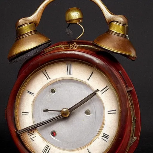 Image similar to an alarm clock from the 1800s that is made of human teeth