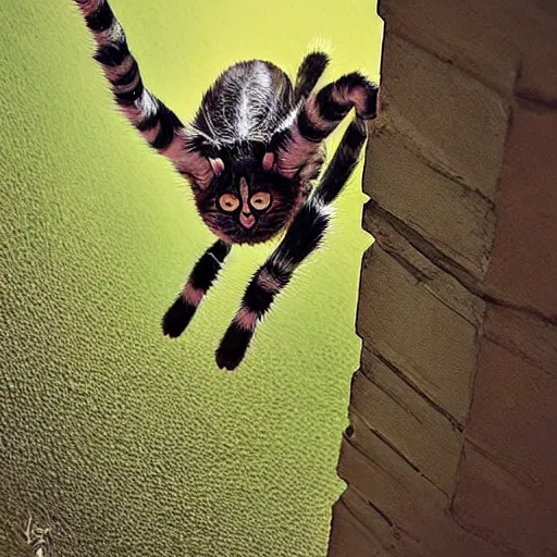 Image similar to a spider - cat - hybrid, animal photography