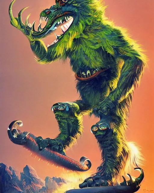 Prompt: mascot, monster energy, by peter andrew jones, 9 0's advertising, hd, hyper detailed, 4 k