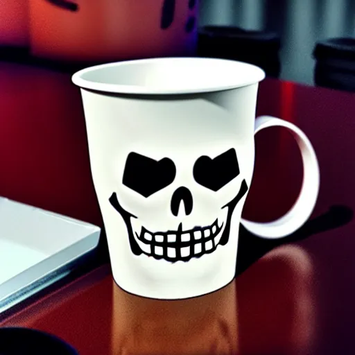 Image similar to a cup with a skeleton saying'gaming '!!! on it,'gaming '!!!