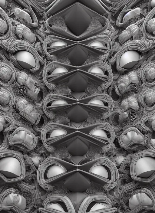 Image similar to highly detailed surreal vfx portrait of a 3 d landscape of stacks of recursive speakers, polyphonic ecstacy, ornate, hyperrealistic, octane render, chiaroscuro, inspired by james jean, mandelbulb 3 d, android jones, beeple, rhads, alphonse mucha, frostbite 3 engine