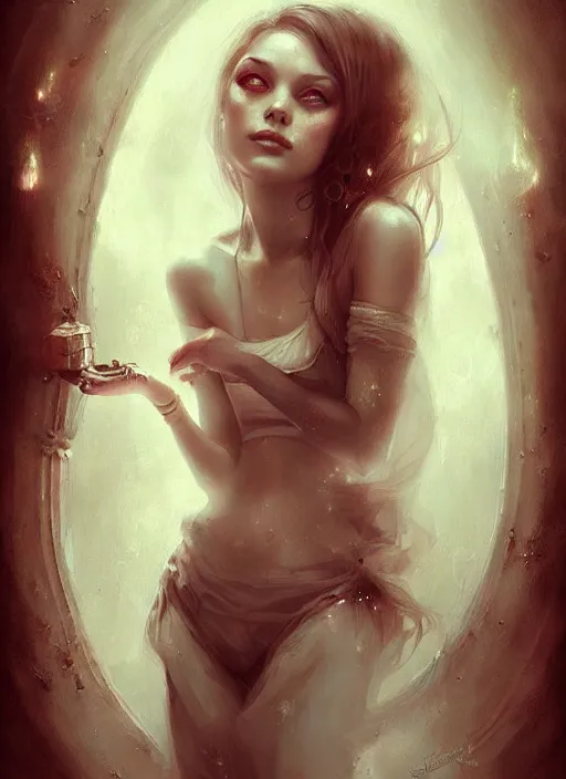 Image similar to a portrait of a pretty young lady by bastien lecouffe - deharme